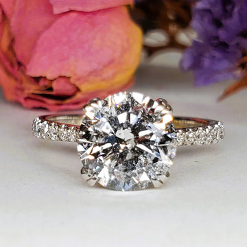 14K White Gold 2.59 CTW Round Diamond Ring  DSR-23804